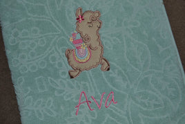 Prancing Llama Appliqued Bath Towel