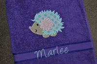 Hedgehog Appliqued Bath Towel