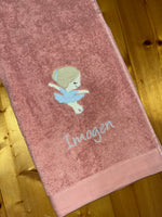 Ballerina Appliqued Bath Towel