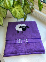 Silly Sheep Appliqued Bath Towel