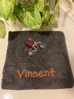 Motorbike Appliqued Bath Towel