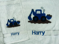 Digger Appliqued Bath Towel