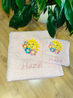 Floral Sunshine Appliqued Bath Towel