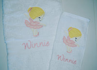 Ballerina Appliqued Bath Towel
