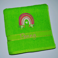 Boho Rainbow Appliqued Bath Towel