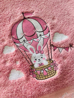 Hot Air Bunny Embroidered Bath Towel