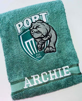 Port Bulldogs Embroidered Bath Towel