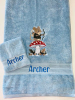Archery Mouse Embroidered Bath Towel