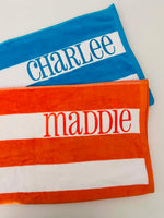 Personalised Stripe Beach Towel