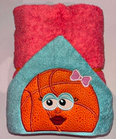Basketball Girl Hooded Towel