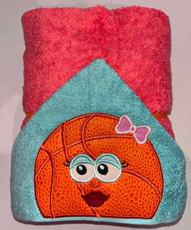Basketball Girl Hooded Towel